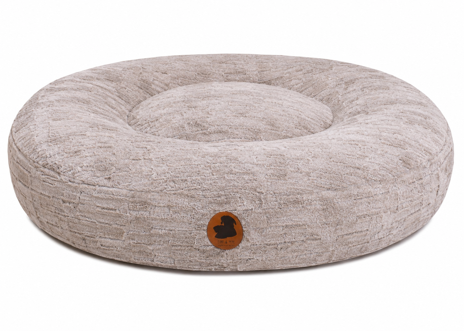 orthopaedisches Hundebett Wau-Bed  Cuddle Taupe für Hunde auf weißem Hintergrund in der Farbe Taupe in Eckig von EMMY & PEPE