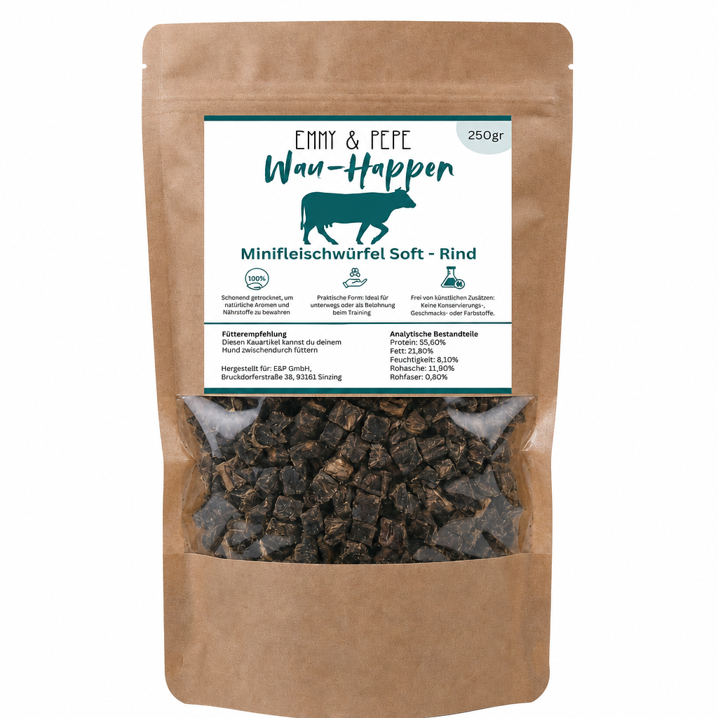 Wau-Happen Rindfleisch-Miniwürfel Soft 250g
