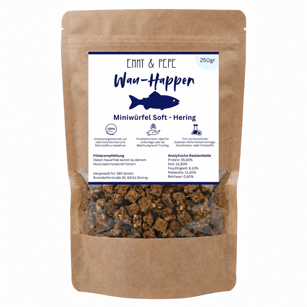 Wau-Happen Heringsfleisch-Miniwürfel Soft 250g