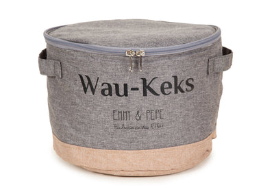 Wau-Keks Futtersack Taupe in Grau und Taupe zum Aufbewahren von Hundefutter und Leckerlis