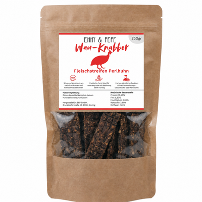 Wau-Knabber Perlhuhn-Streifen 250g