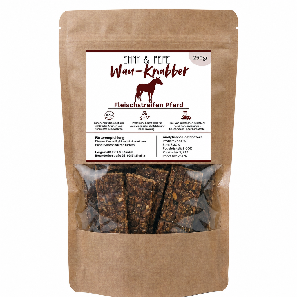 Wau-Knabber Pferdefleisch-Streifen 250g