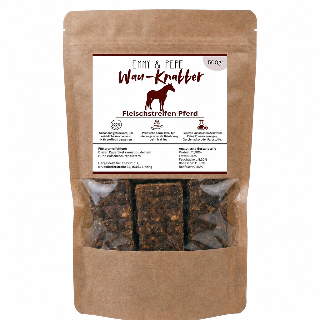 Wau-Knabber Pferdefleisch-Streifen 500g