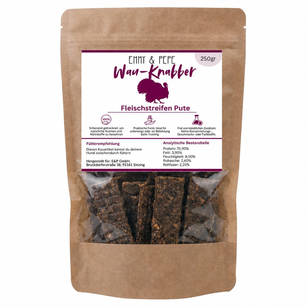 Wau-Knabber Putenfleisch-Streifen 250g