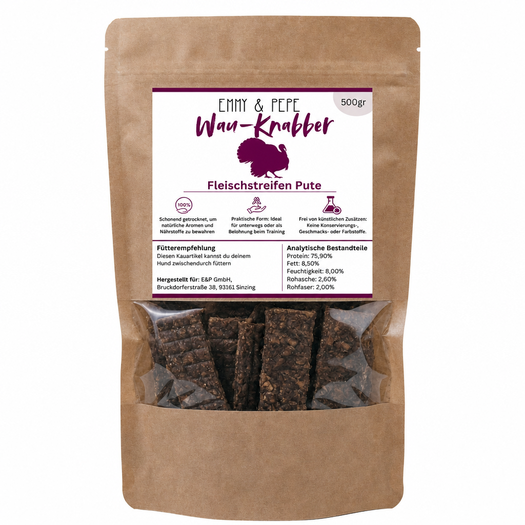 Wau-Knabber Putenfleisch-Streifen 500g