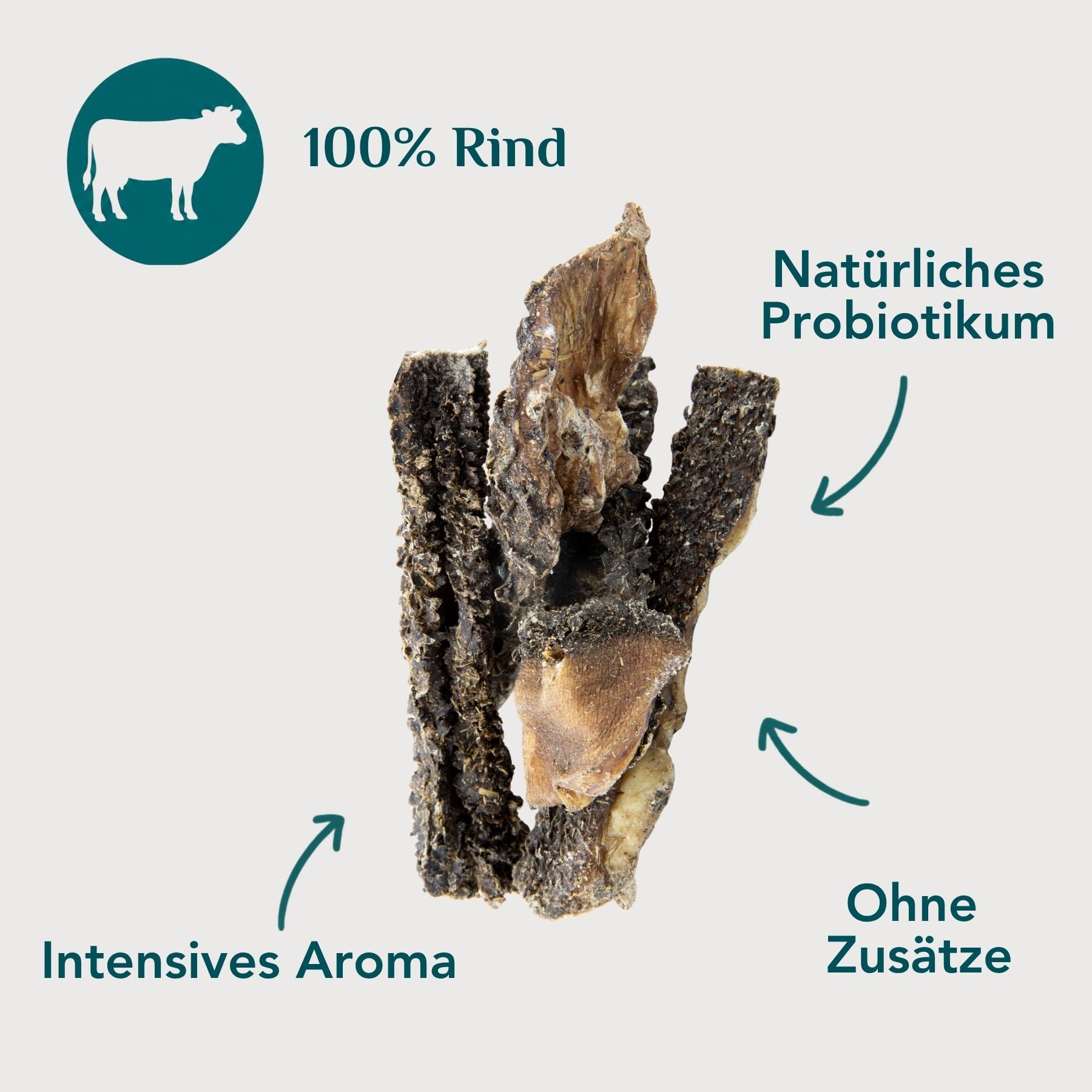 Wau-Knabber Rinderpansen grün freigestellt – 100 % Rind, natürliches Probiotikum, ohne Zusätze