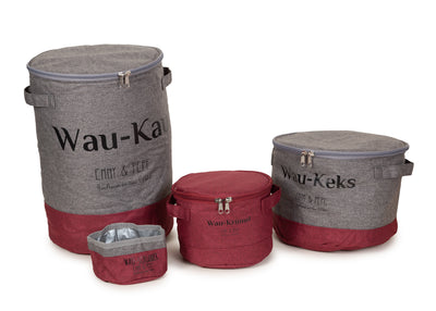 Wau-Kau Familie   in Bordeaux - Futtersäcke in verschiedenen Größen zur Aufbewahrung von Leckerlis und Futter