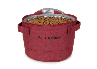 Wau-Krümel kleiner  Futtersack in Bordeaux - mit bis zu 3 Litern Fassungsvermögen