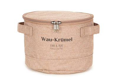 Wau-Krümel Futtersack in Taupe zum Aufbewahren von Hundefutter und Leckerlis