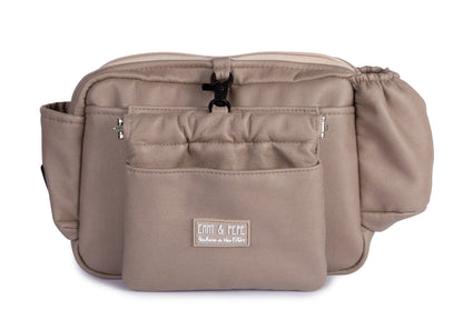 Wau-Pack große Gassitasche, Modell  Wildleder Taupe, Gurtlänge  S (60-85cm),M (80-110cm),L (100-145cm) - bei jedem Spaziergang alles dabei