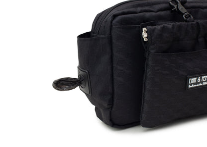 Wau-Pack große Gassitasche, Modell  Fröhliches Schwarz - mit Kotbeutelhalterung