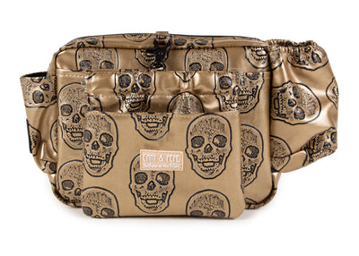 Wau-Pack große Gassitasche, Modell  Goldskull, Gurtlänge  S (60-85cm),M (80-110cm),L (100-145cm) - bei jedem Spaziergang alles dabei