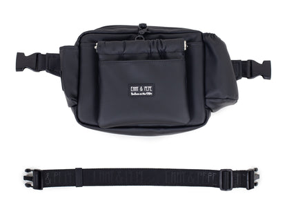 Wau-Pack große Gassitasche, Modell  Kunstleder Hans, schwarz - verschiedene Gurtlängen erhältlich