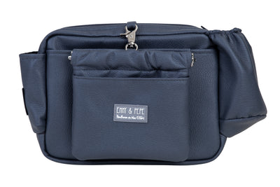 Wau-Pack große Gassitasche, Modell  Kunstleder Midnight, Gurtlänge S (60-85cm),M (80-110cm),L (100-145cm) - bei jedem Spaziergang alles dabei