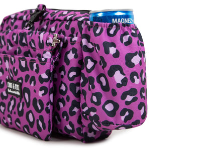 Wau-Pack große Gassitasche, Modell Leo Fuchsia - mit Getränkehalterung