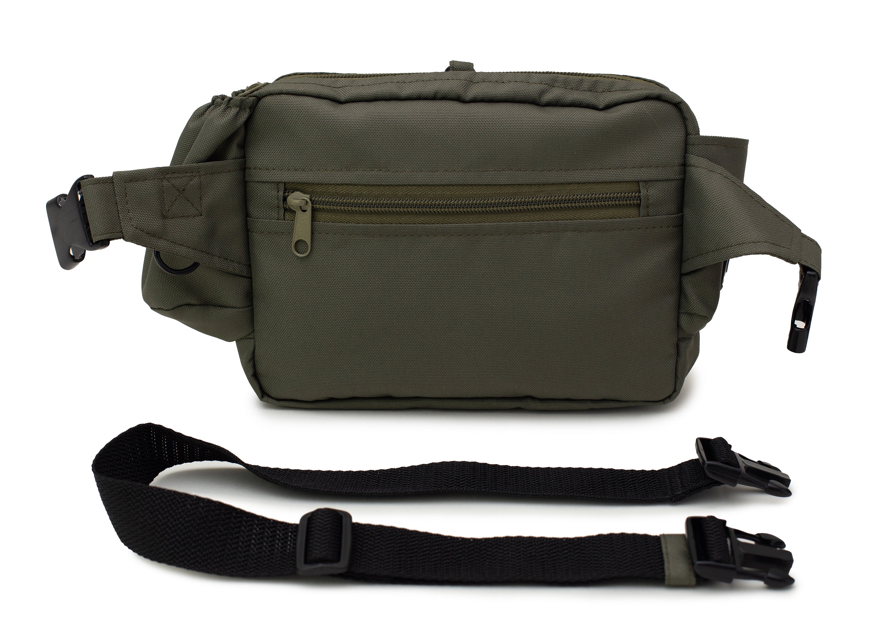 Wau-Pack große Gassitasche, Modell Lothar, olive-grüne Tasche mit schwarzem Lecherlibeutel  - verschiedene Gurtlängen erhältlich