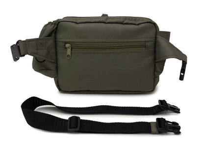 Wau-Pack große Gassitasche, Modell Lothar, olive-grüne Tasche mit schwarzem Lecherlibeutel  - verschiedene Gurtlängen erhältlich