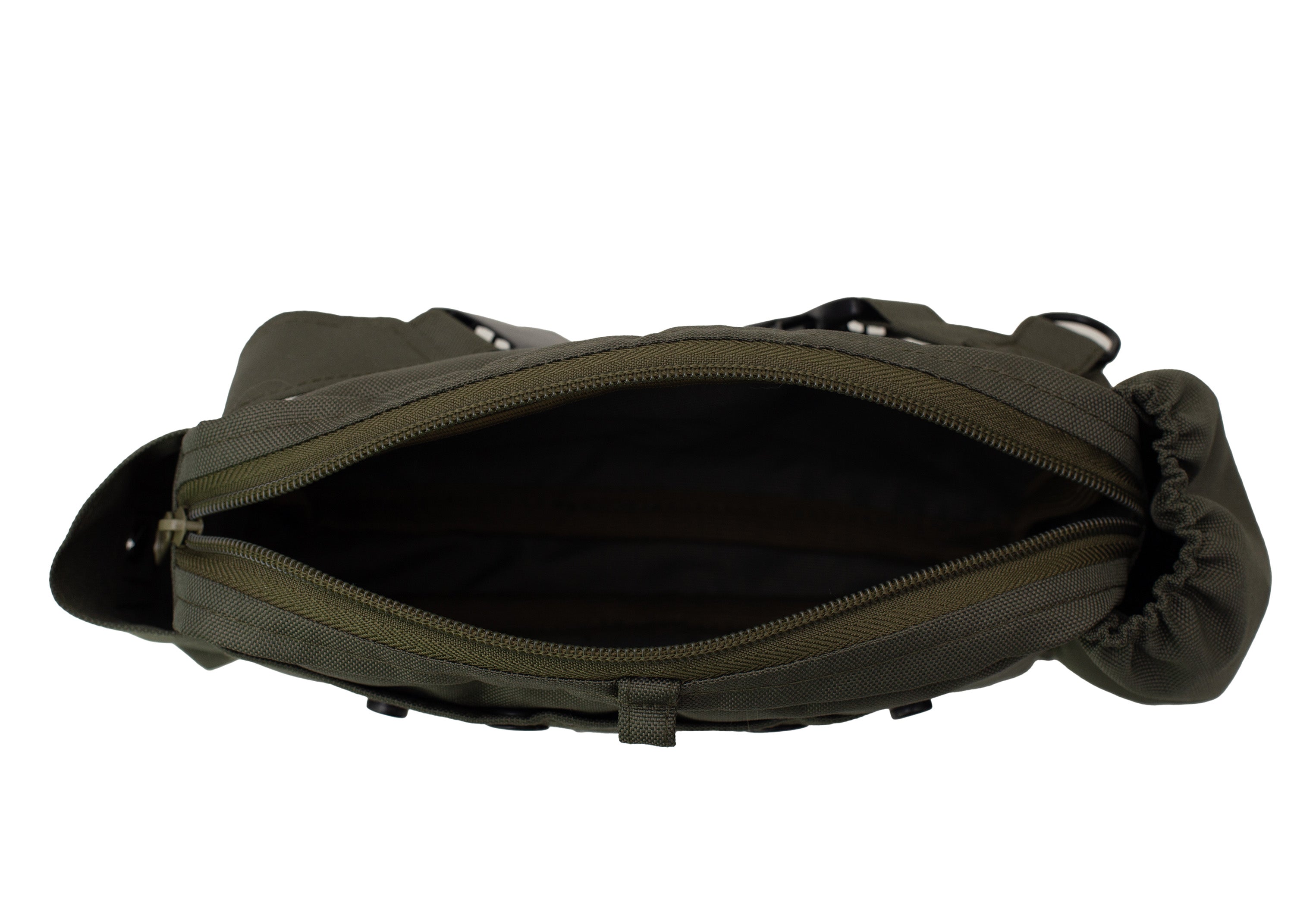 Wau-Pack große Gassitasche, Modell Lothar, olive-grüne Tasche mit schwarzem Lecherlibeutel  - großes Innenfach mit viel Platz für Geldbeutel, Handy und mehr