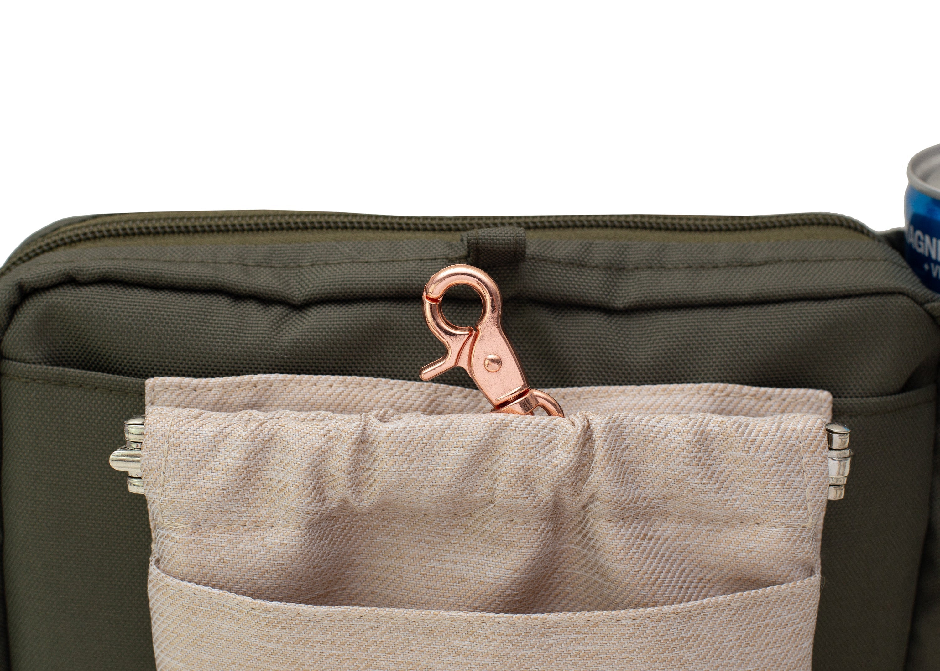 Wau-Pack große Gassitasche, Modell Lotte, olivegrüne Tasche mit heller Leckerlitasche Wau-Pocket