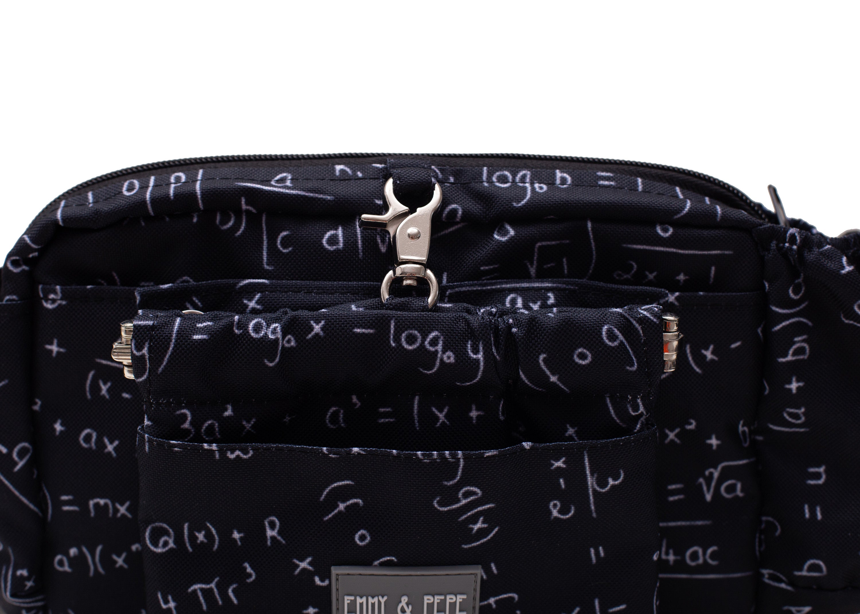 Wau-Pack große Gassitasche, Modell Numbers, Schwarz mit weißen Ziffern und Buchstaben - mit abnehmbarer Leckerlitasche Wau-Pocket