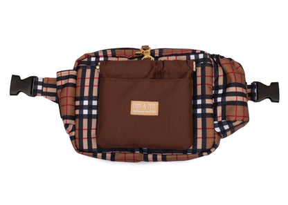 Wau-Pack große Gassitasche, Modell Sherlock, modisches Karomuster - stylisch auch als Crossbody-Bag tragbar