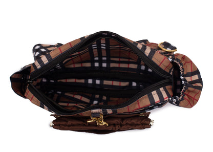 Wau-Pack große Gassitasche, Modell Sherlock, modisches Karomuster - großes Innenfach mit viel Platz für Geldbeutel, Handy und mehr