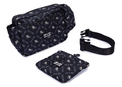 Wau-Pack große Gassitasche, Modell  "Wau-Effekt" Black, schwarz mit kleinen Logos, 