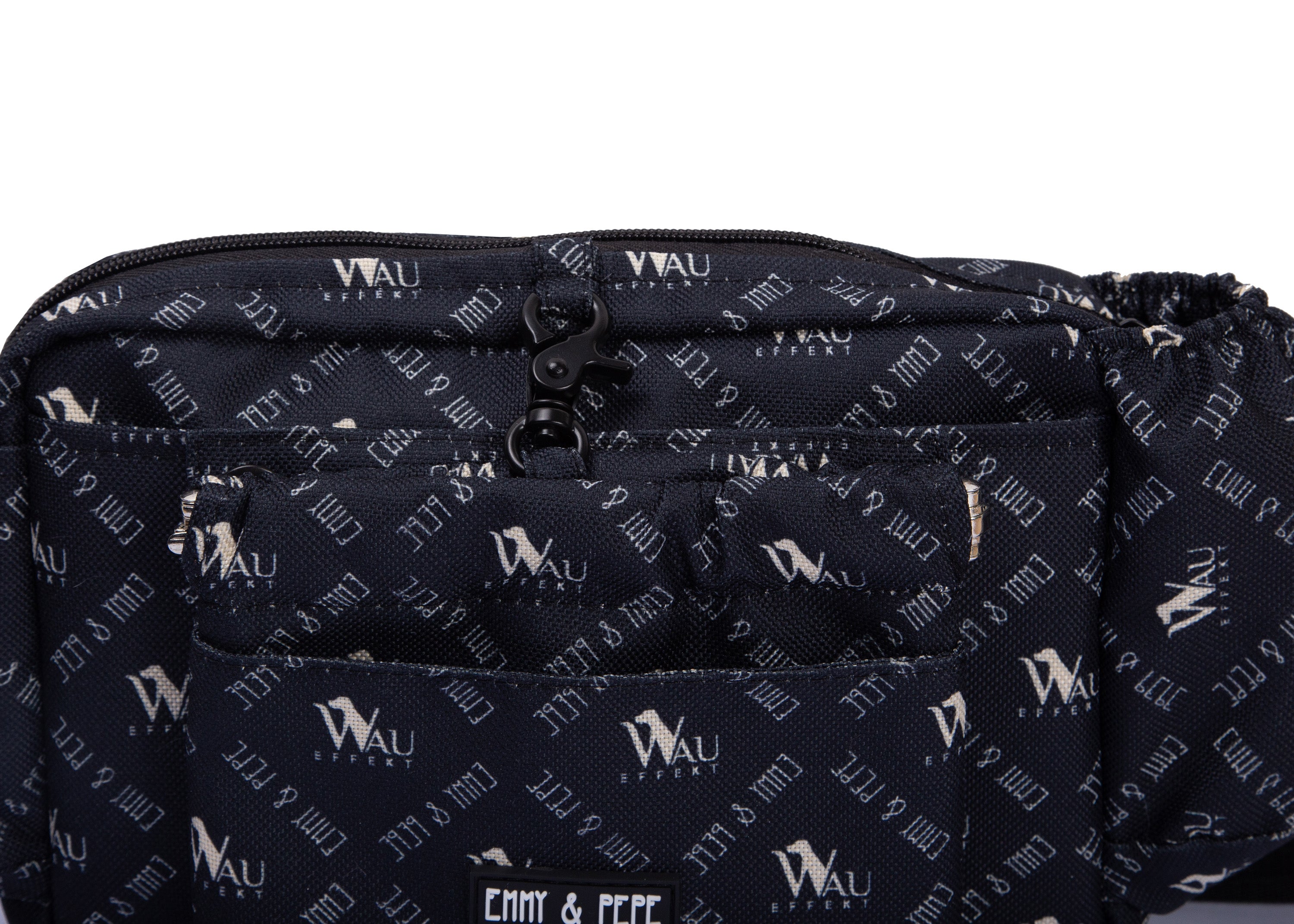 Wau-Pack große Gassitasche "Wau-Effekt" schwarz mit kleinen Logos 