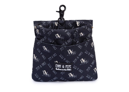 Wau-Pack große Gassitasche, Modell "Wau-Effekt" Black, mit abnehmbarem Leckerlibeutel