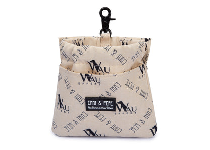 Wau-Pack große Gassitasche, Modell "Wau-Effekt" Creme - mit abnehmbarer Leckerlitasche