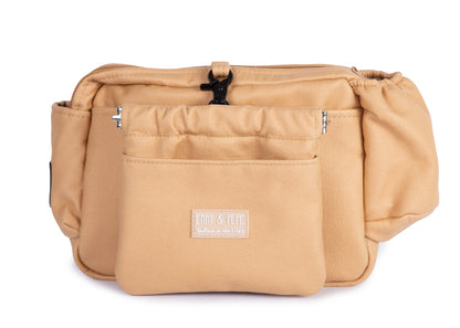 Wau-Pack große Gassitasche, Modell  Wildleder Mustard, Gurtlänge  S (60-85cm),M (80-110cm),L (100-145cm) - bei jedem Spaziergang alles dabei