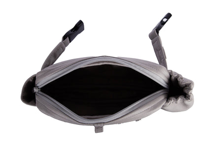 Wau-Pack große Gassitasche, Modell  Wildleder Silber, mit großem Innenfach und viel Plat für Handy, Geldbeutel und mehr