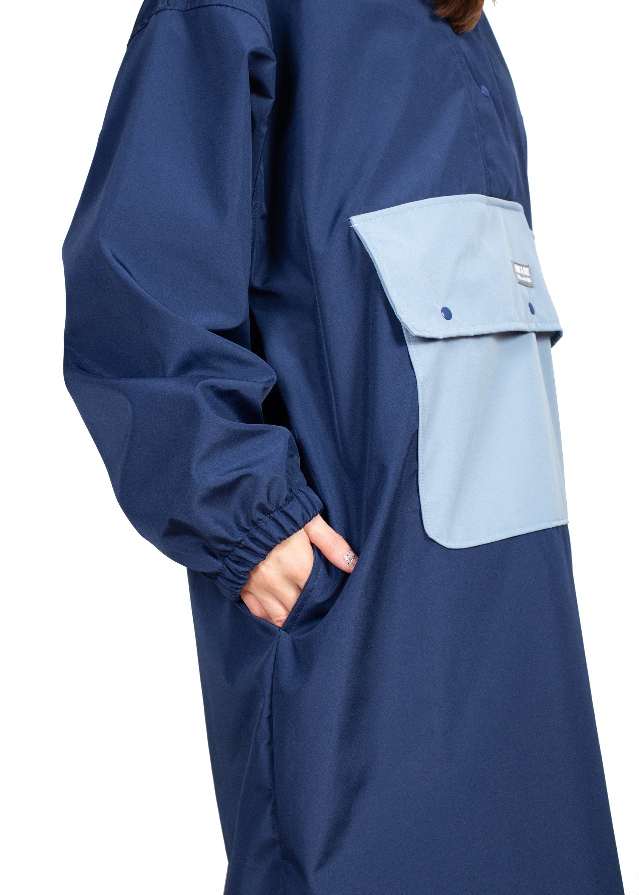 Wau-Poncho Hellblau-Dunkelblau