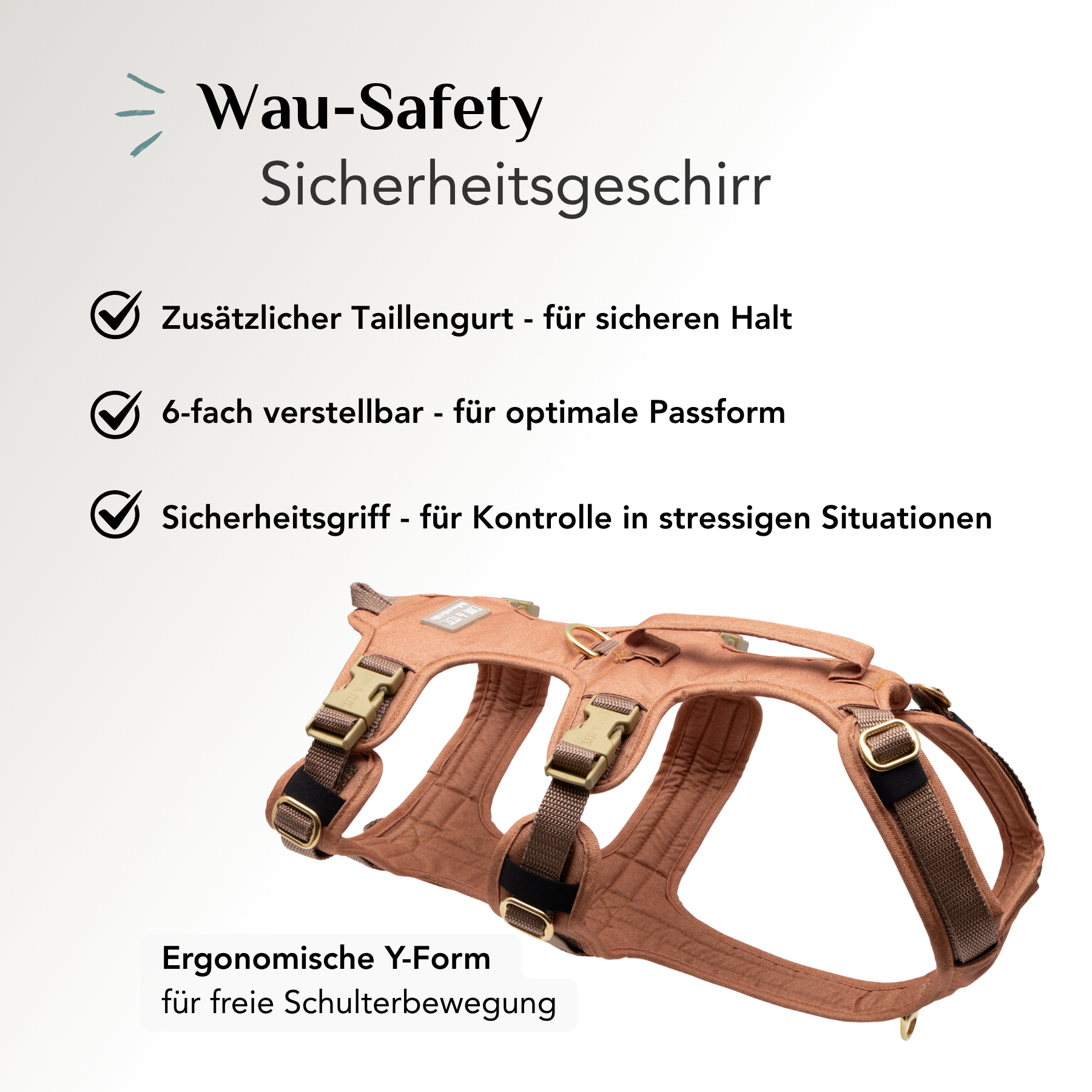Wau-Safety Sicherheitsgeschirr Cinnamon