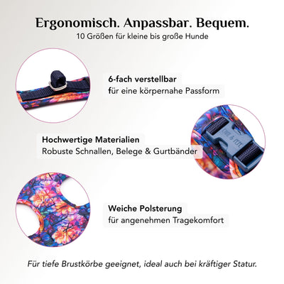 Gepolstertes Sicherheitsgeschirr Dahlia mit ergonomischer Passform und freier Schulterbewegung