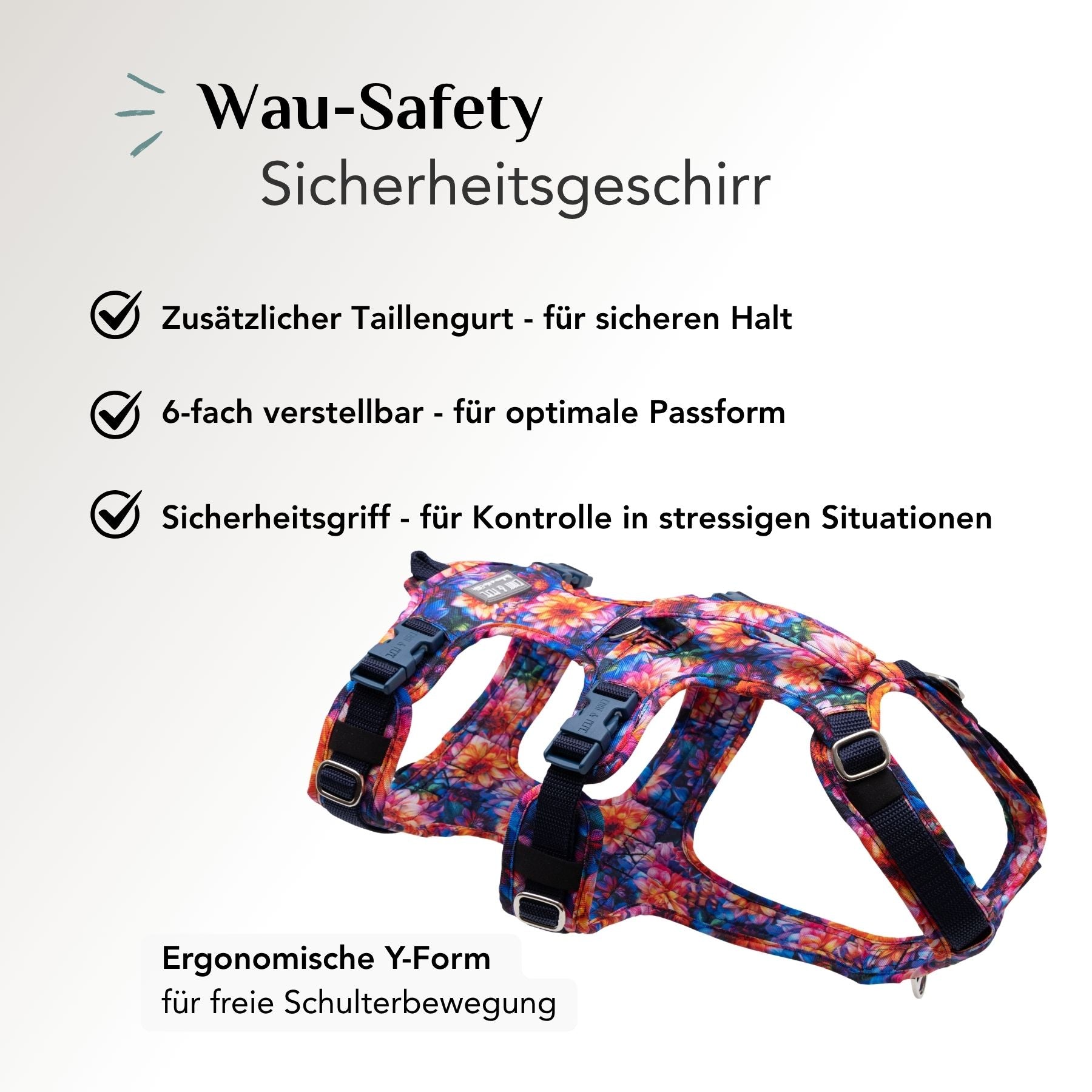 Wau-Safety Sicherheitsgeschirr Dahlia mit Taillengurt, 6-facher Verstellung und ergonomischer Y-Form