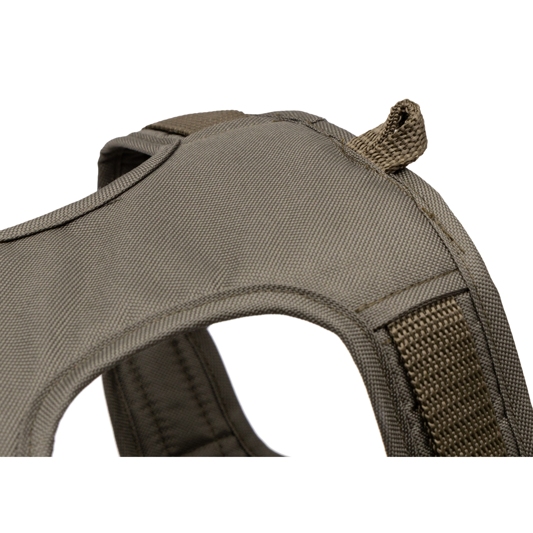 Wau-Safety Sicherheitsgeschirr Schlaufe unterm Bauch für eine Schleppleihne, für Hunde  auf weißem Hintergrund in der Farbe Lotte in Olive und Sage Green von EMMY & PEPE