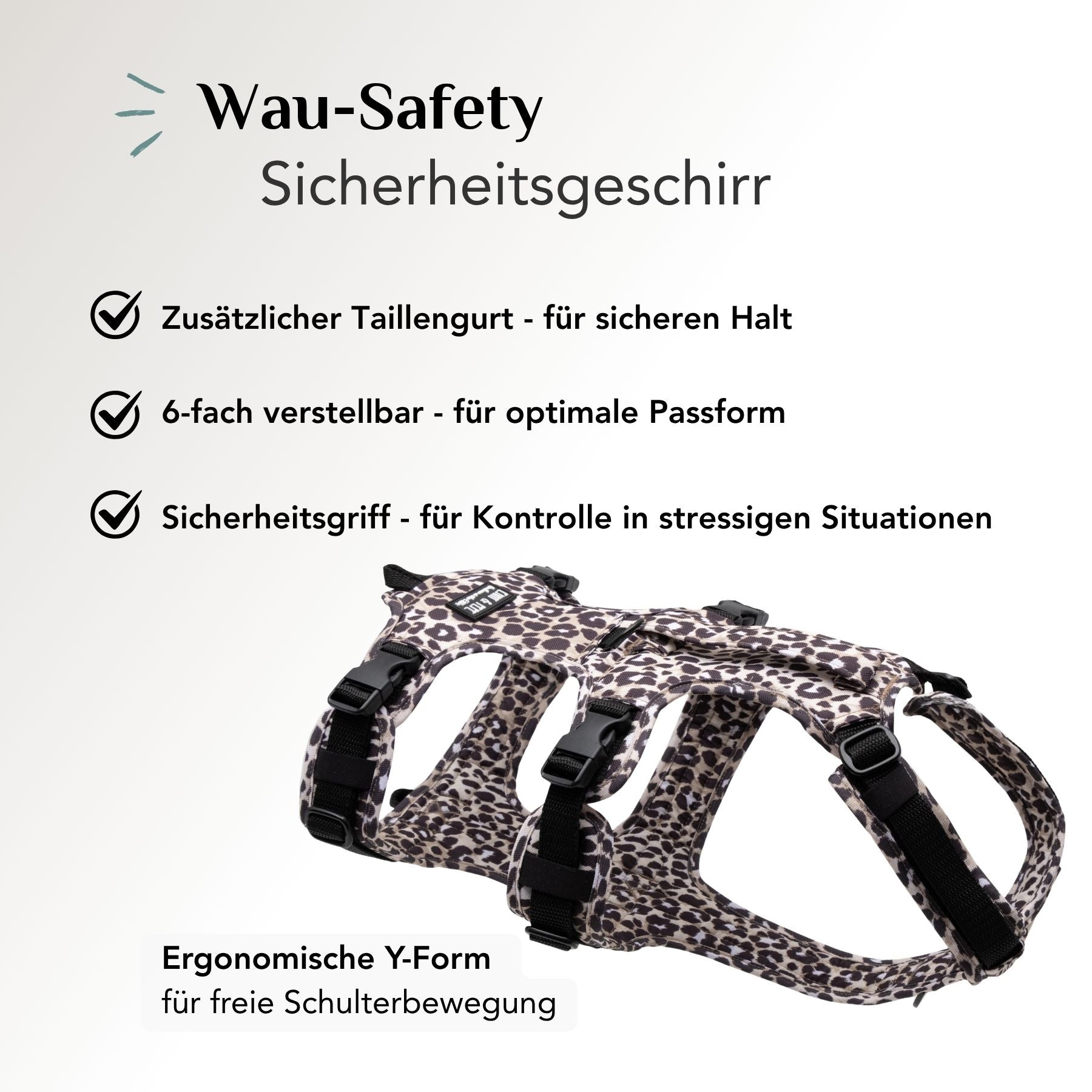 Wau-Safety Sicherheitsgeschirr Leo Dark mit Taillengurt, 6-facher Verstellung und ergonomischer Form