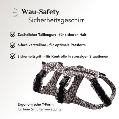 Wau-Safety Sicherheitsgeschirr Leo Dark mit Taillengurt, 6-facher Verstellung und ergonomischer Form