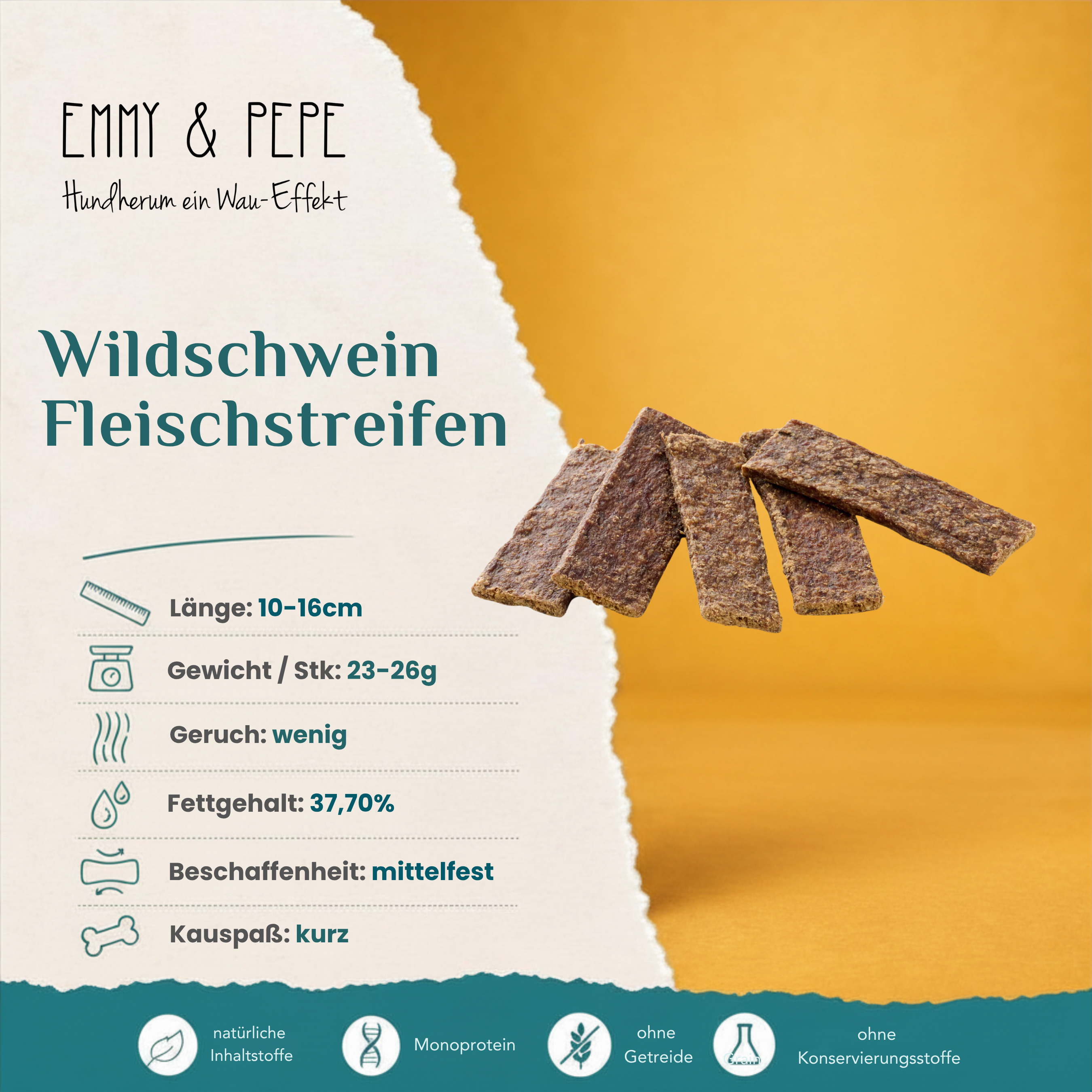 Wau-Stangerl Wildschweinfleisch-Streifen