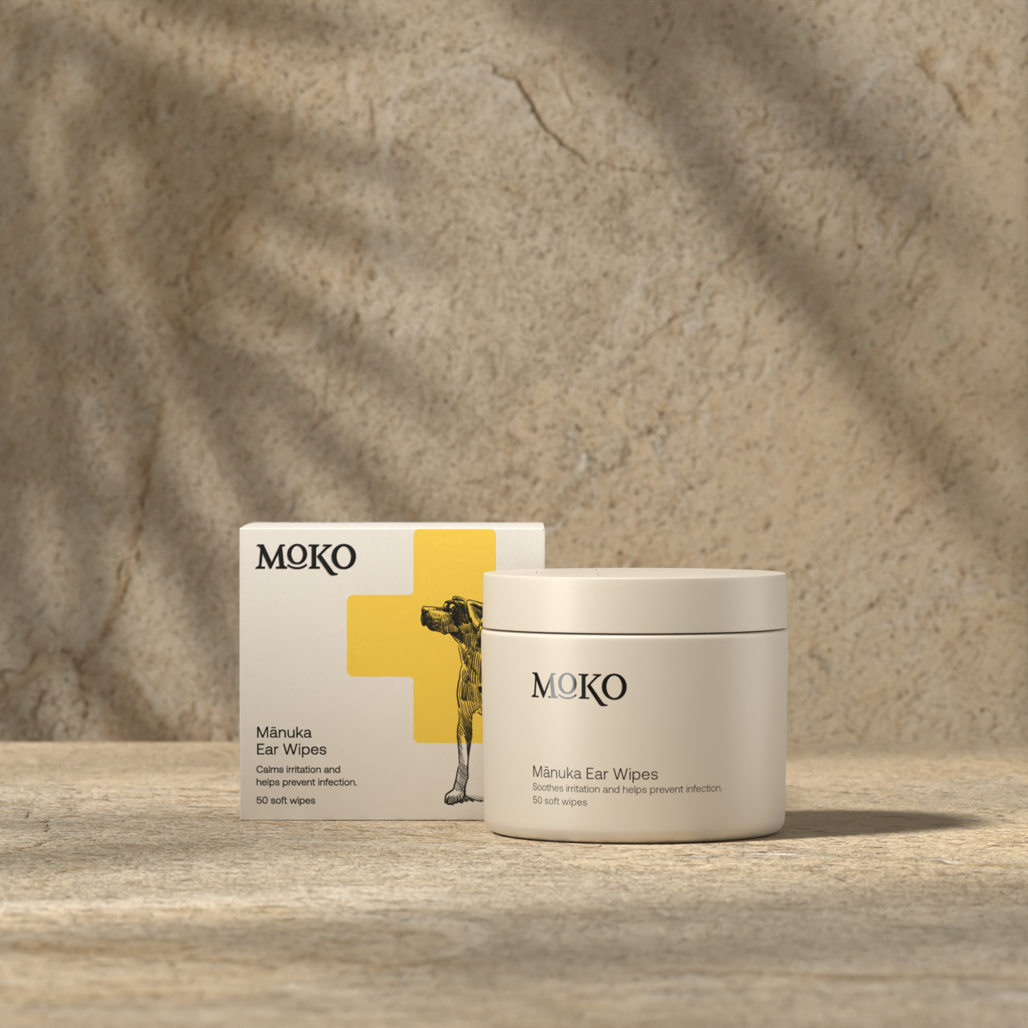 Moko® Mānuka Reinigungstücher für Hundeohren, 50 Stück