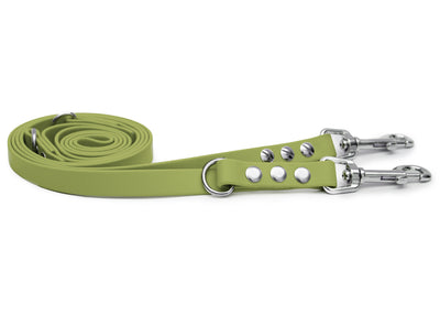 EMMY & PEPE Hundeleine Biothane Khaki mit Bolzenkarabiner Silber