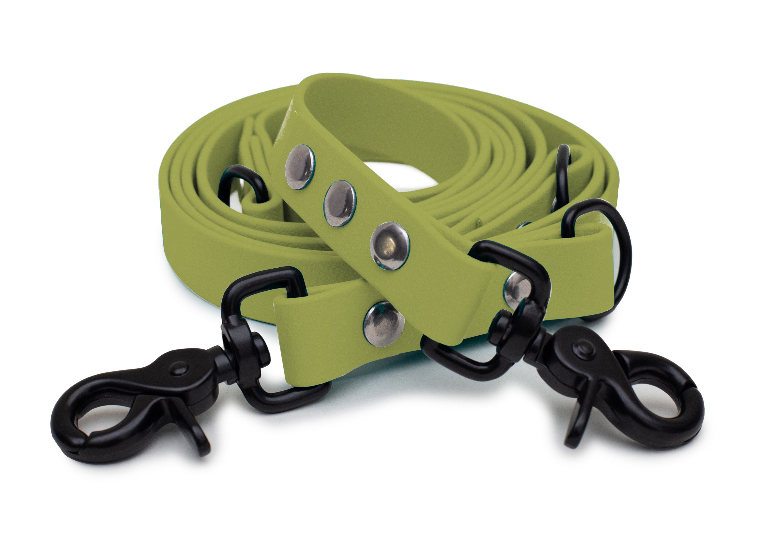 EMMY & PEPE Hundeleine Biothane Khaki mit Scherenkarabiner Schwarz