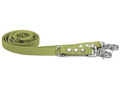 EMMY & PEPE Hundeleine Biothane Khaki mit Scherenkarabiner Silber