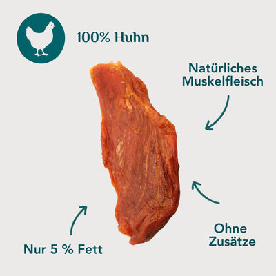 Wau-Knabber Hühnerbrust Ganz freigestellt – 100 % Huhn, nur 5 % Fett, natürliches Muskelfleisch, ohne Zusätze