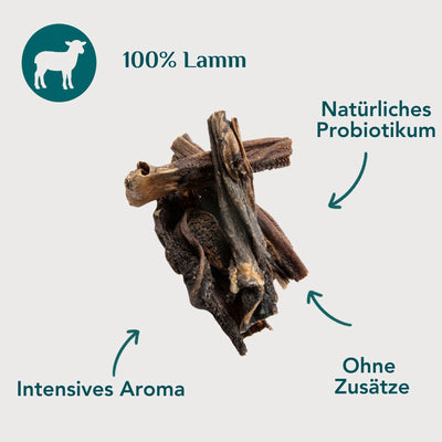 Wau-Knabber Lammpansen freigestellt – 100 % Lamm, natürliches Probiotikum, intensives Aroma, ohne Zusätze