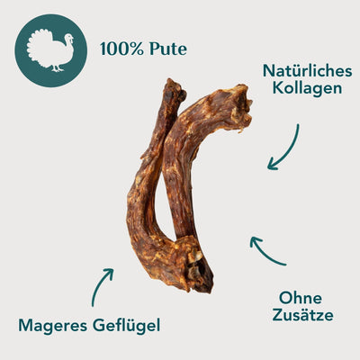 Wau-Knabber Putenhälse freigestellt – 100 % Pute, mageres Geflügel, natürliches Kollagen, ohne Zusätze