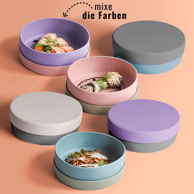 Silikon-Futternäpfe mit Deckel in modernen Farben