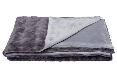 Hundedecke kuschelig Dark Grey in dunklem Grau mit heller kuscheliger Zweitseite