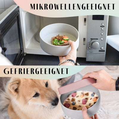 Mikrowellen- und gefriergeeigneter Futternapf aus Silikon